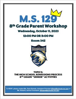 flyer for 8th grade parent meeting